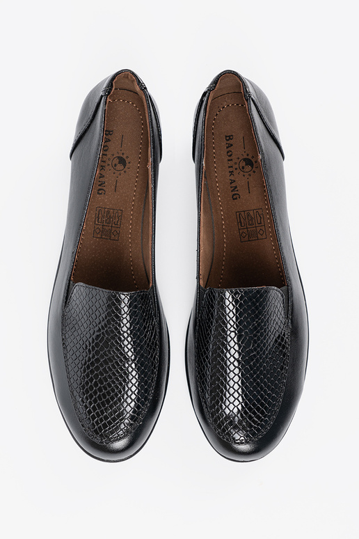 Dames instappers met leertextuur