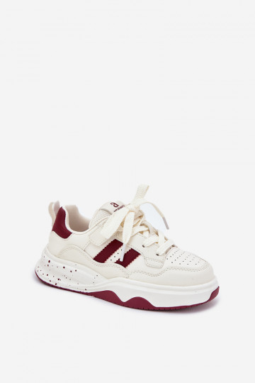 Sneakers model schoenen Kinderen met platform beige-bordeaux Grellio