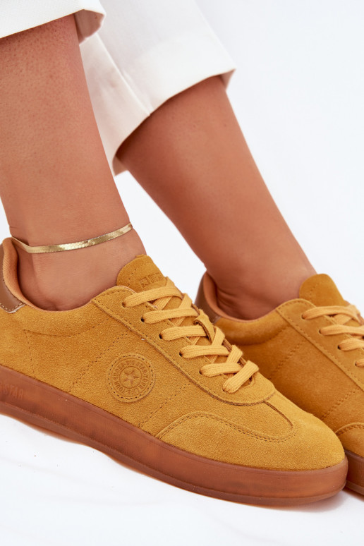 van suède Sneakers model schoenen Dames Big Star RR274846 HI-POLY SYSTEM geel