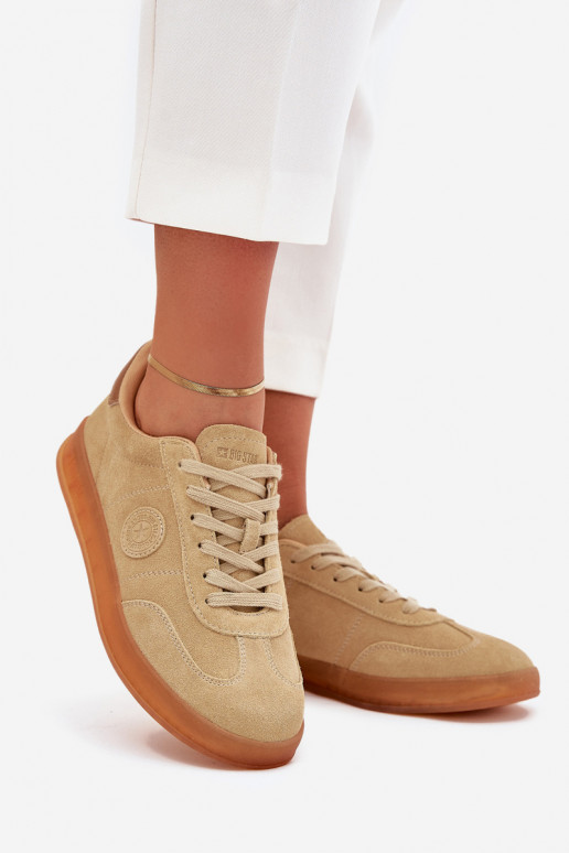 van suède Sneakers model schoenen Dames Big Star RR274849 HI-POLY SYSTEM beige