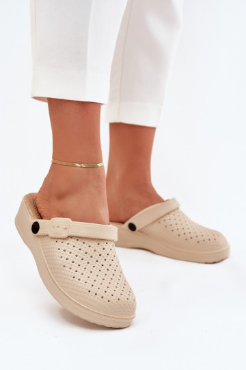 LichtgeInicht pantoffels Slippers Klompen Dames beige Faylina