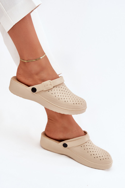 LichtgeInicht pantoffels Slippers Klompen Dames beige Faylina