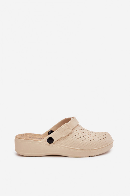 LichtgeInicht pantoffels Slippers Klompen Dames beige Faylina