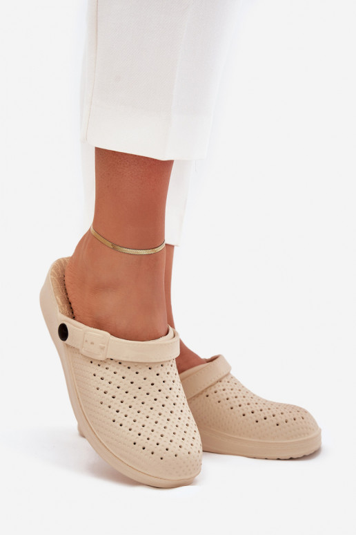 LichtgeInicht pantoffels Slippers Klompen Dames beige Faylina