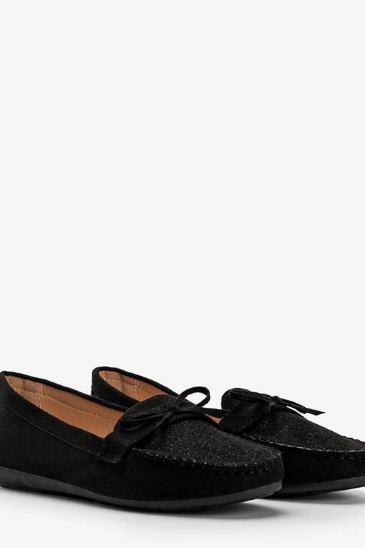 Zwarte mocassins met uitgesneden...