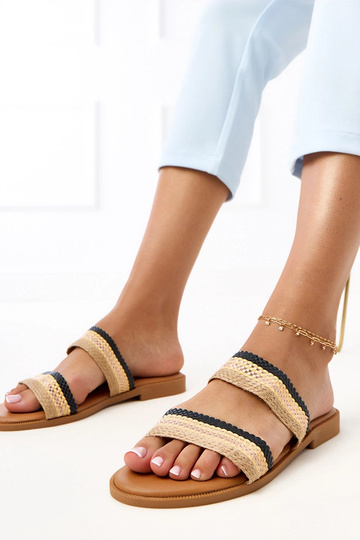 Zwarte dames slippers met...