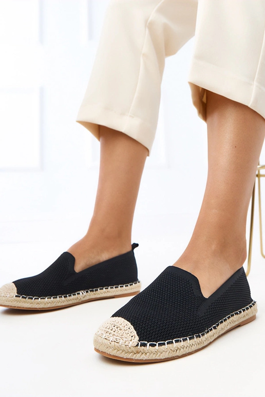 Zwarte espadrilles op platform Luna
