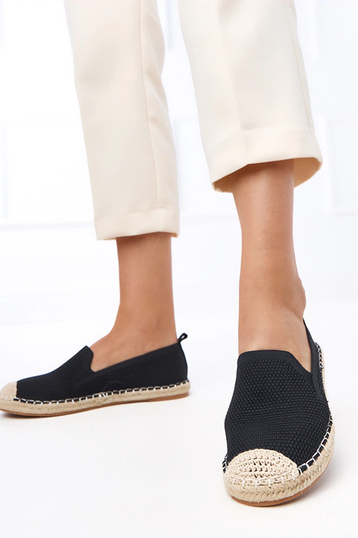 Zwarte espadrilles op platform Luna