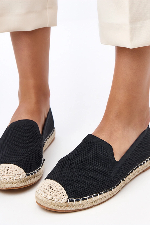 Zwarte espadrilles op platform Luna