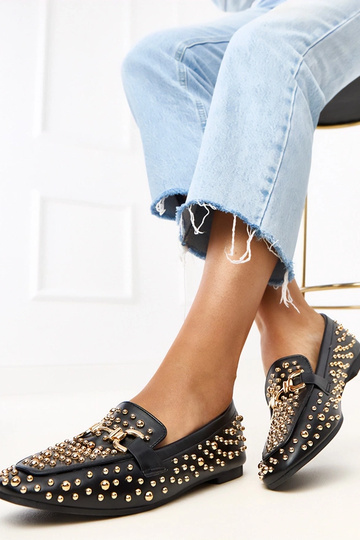 Zwarte mocassins versierd... 2