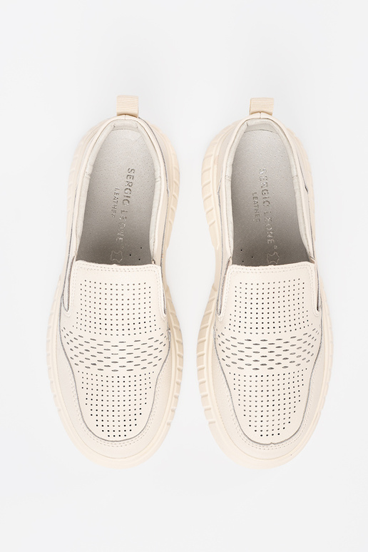 schoenen Leer met platform beż