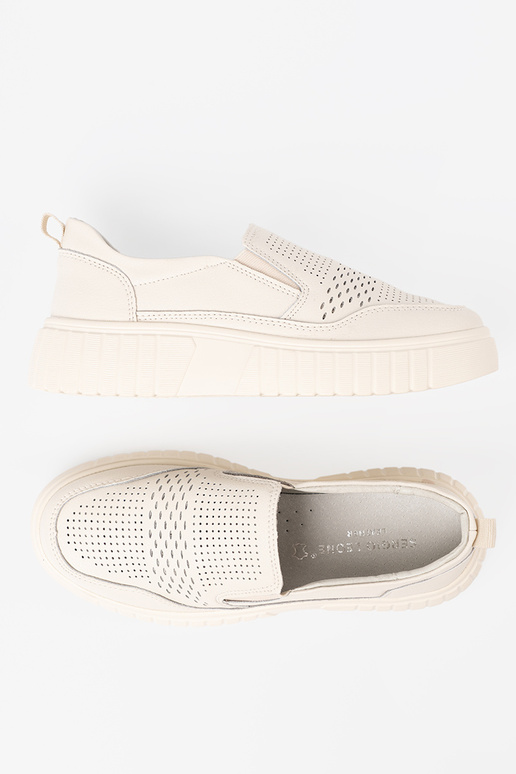 schoenen Leer met platform beż