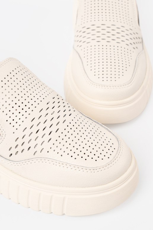 schoenen Leer met platform beż