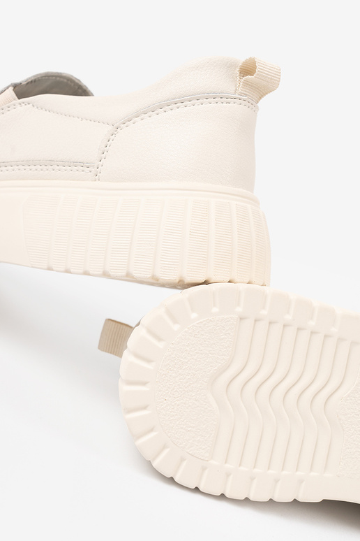 schoenen Leer met platform beż