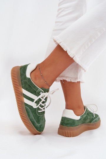 van suède Sneakers model schoenen Dames met platform groene kleur Venera