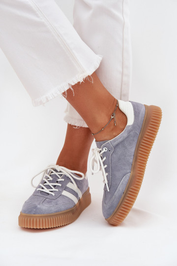 van suède Sneakers model schoenen Dames met platform blauIn Venera 2