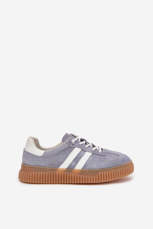 van suède Sneakers model schoenen Dames met platform blauIn Venera