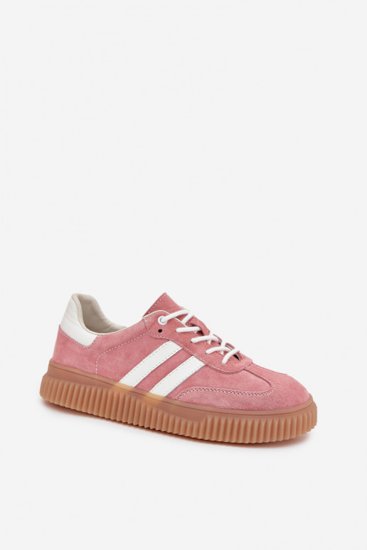 van suède Sneakers model schoenen Dames met platform roze Venera