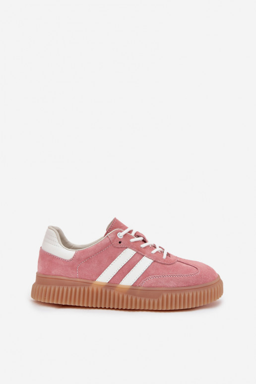van suède Sneakers model schoenen Dames met platform roze Venera