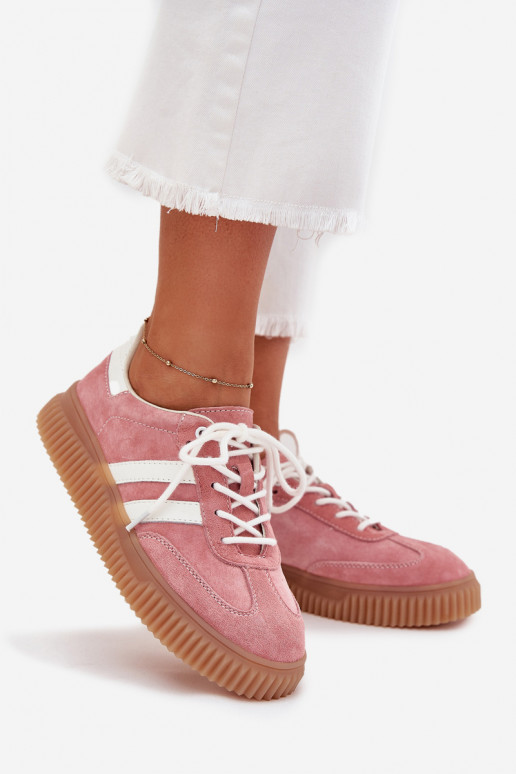 van suède Sneakers model schoenen Dames met platform roze Venera