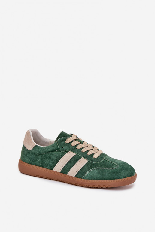 van suède Sneakers model schoenen Dames groene kleur Sirella
