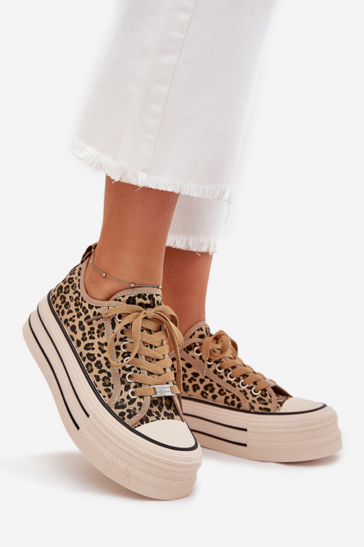 Vrijetijdsschoenen met platform met luipaardbontpatronen Het heeftrinae