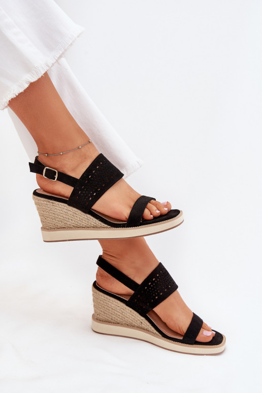 Dames sandalen met elementen van opengeInerkt Op de INig Met Vlecht zInart Zolira