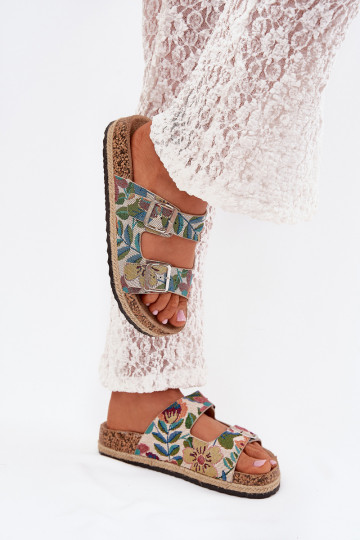 Met patroon Damespantoffels met platform met gespen Lee Cooper LCIN-25-35-3480L Verschillende kleuren