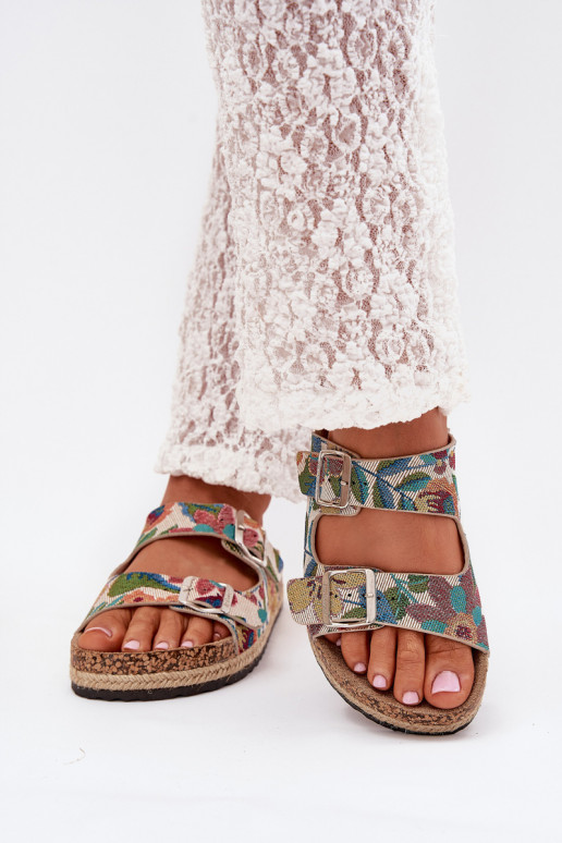 Met patroon Damespantoffels met platform met gespen Lee Cooper LCIN-25-35-3480L Verschillende kleuren