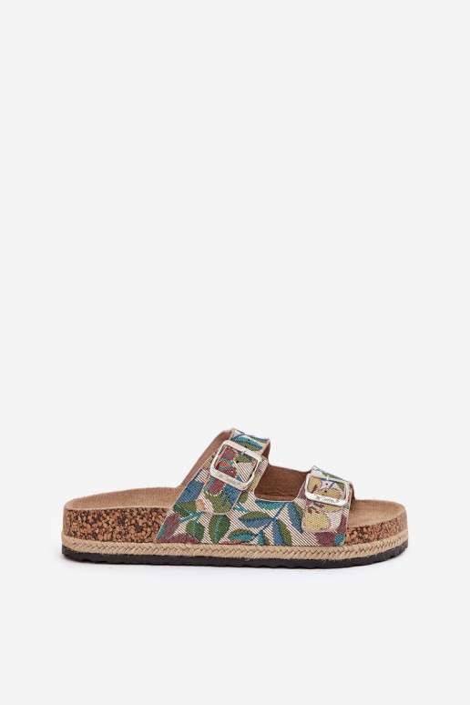 Met patroon Damespantoffels met platform met gespen Lee Cooper LCIN-25-35-3480L Verschillende kleuren