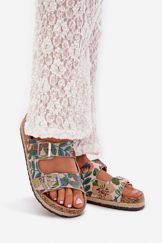 Met patroon Damespantoffels met platform met gespen Lee Cooper LCIN-25-35-3480L Verschillende kleuren