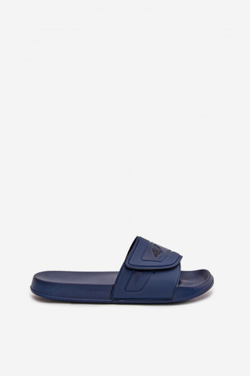 Heren slippers met klittenbandsluiting 4FMM00FFLIM091-31S in donkerblauw 2