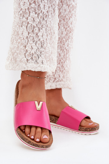 Damespantoffels met platform Met sierlijk Detalem roze Vessira 2