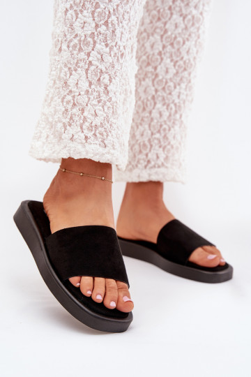 Zwarte platformslippers van kunstsuède Z Jorina 2