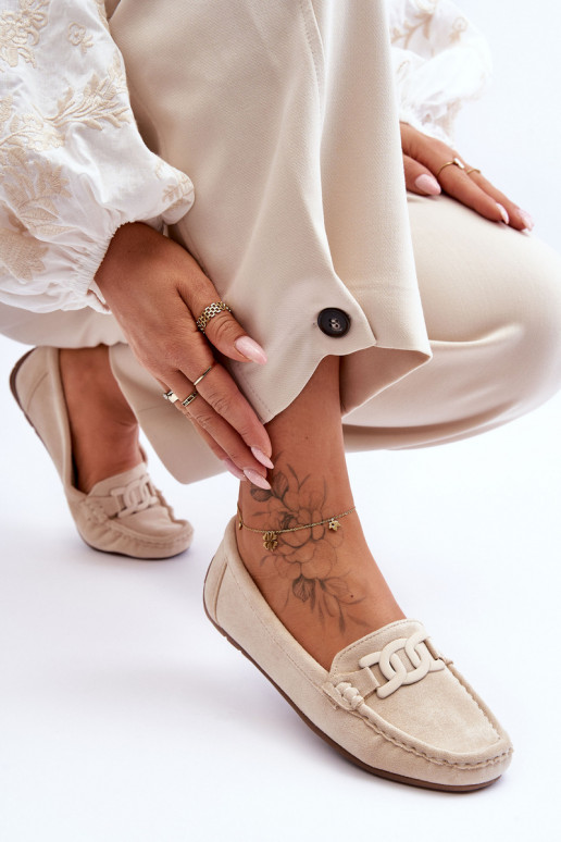 Suède mocassins beige Rabell