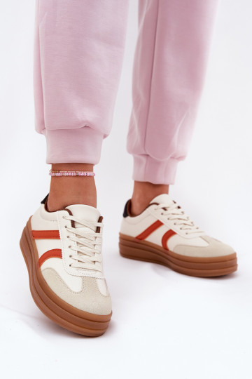 Sneakers model schoenen Dames met platform beige Tolianna 2
