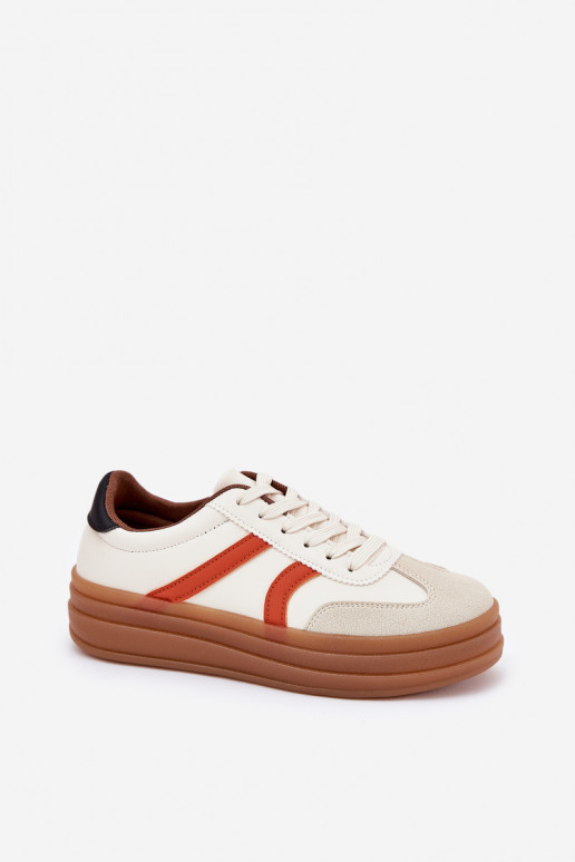 Sneakers model schoenen Dames met platform beige Tolianna