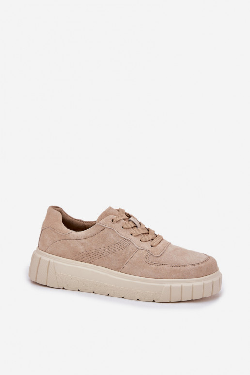 van suède Sneakers model schoenen Dames met platform beige RilInena