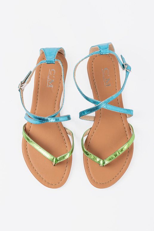 gelijk aan sandalen z zielono blauInmi paseczkami