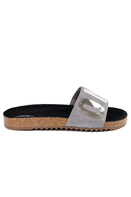 Slippers z metalenm naafdrukkeniem ONE