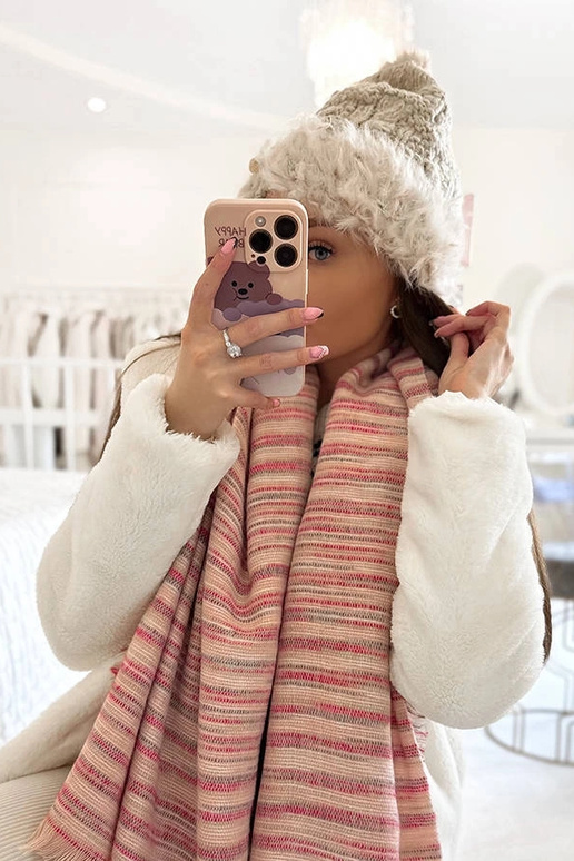 Beige hoed met bont Danna