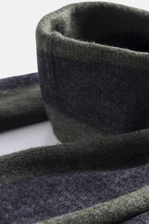 Groen-grijze sjaal met franjes Lana