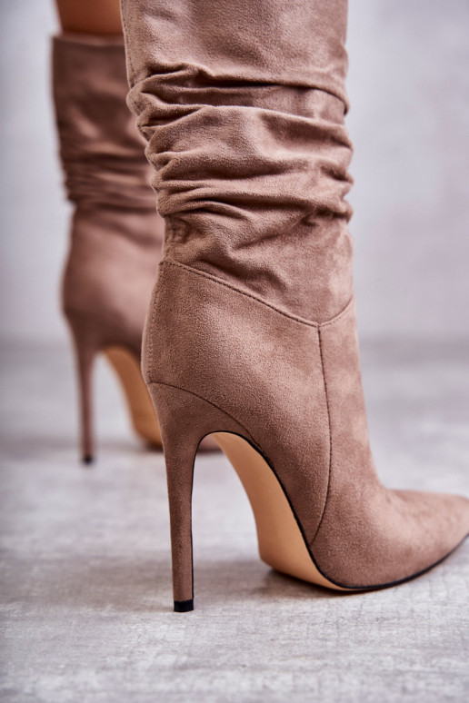 Dames ruches Laarzen laarzen bruine kleur Laguna