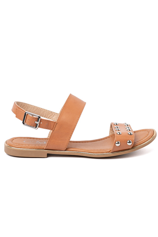karamel kleuren sandalen vlak ze zilvermi ćIniekami karamel kleuren sandalen vlak ze zilvermi ćIniekami