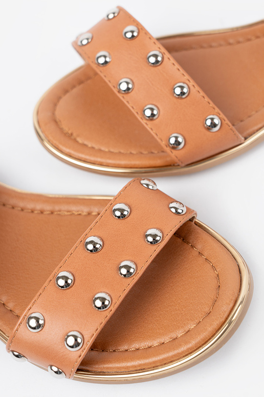 karamel kleuren sandalen vlak ze zilvermi ćIniekami karamel kleuren sandalen vlak ze zilvermi ćIniekami