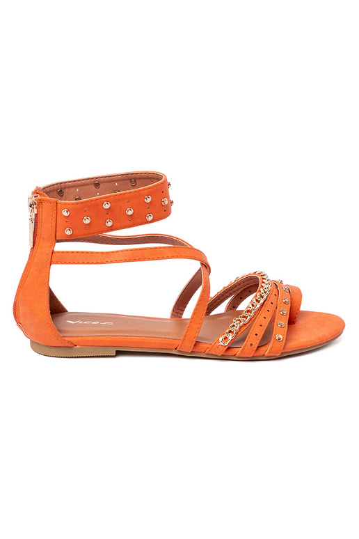 oranje sandalen boho met klinknagels oranje sandalen boho met klinknagels