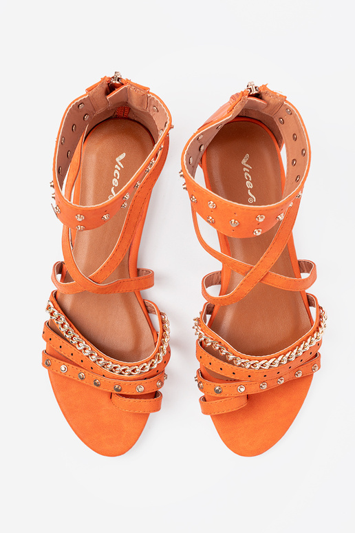 oranje sandalen boho met klinknagels oranje sandalen boho met klinknagels