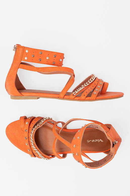 oranje sandalen boho met klinknagels oranje sandalen boho met klinknagels