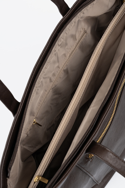 Donker bruin Handtas ze goudenmi elementami