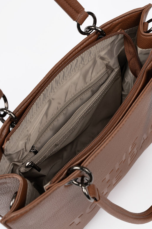 Handtas typu tote In ciepłym brązie